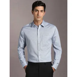 Louis Philippe Blue Cotton Regular Fit Printed Shirt-picture-24
