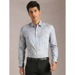 Louis Philippe Blue Cotton Regular Fit Printed Shirt-picture-29