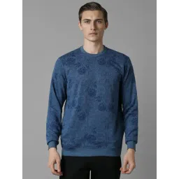 Louis Philippe Blue Cotton Regular Fit Printed Sweatshirt-picture-28
