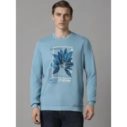 Louis Philippe Blue Cotton Regular Fit Printed Sweatshirt-picture-23