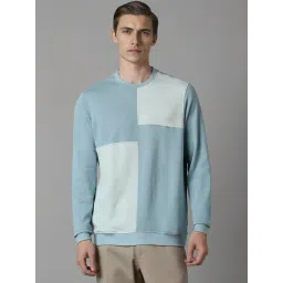 Louis Philippe Blue Cotton Regular Fit Printed Sweatshirt-picture-24