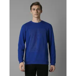 Louis Philippe Blue Cotton Regular Fit Printed Sweatshirt-picture-27