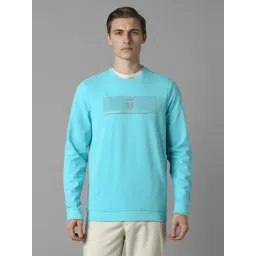 Louis Philippe Blue Cotton Regular Fit Printed Sweatshirt-picture-16