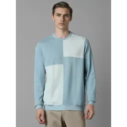 Louis Philippe Blue Cotton Regular Fit Printed Sweatshirt-picture-29