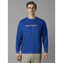 Louis Philippe Blue Cotton Regular Fit Printed Sweatshirt-picture-42