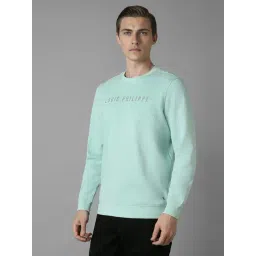 Louis Philippe Blue Cotton Regular Fit Printed Sweatshirt image 3
