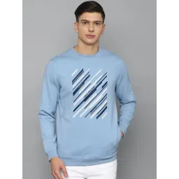 Louis Philippe Blue Cotton Regular Fit Printed Sweatshirts-picture-32