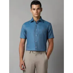 Louis Philippe Blue Cotton Regular Fit Shirt-picture-24