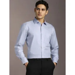 Louis Philippe Blue Cotton Regular Fit Shirt-picture-21