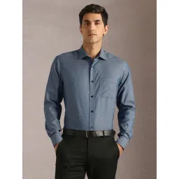 Louis Philippe Blue Cotton Regular Fit Shirt-picture-44