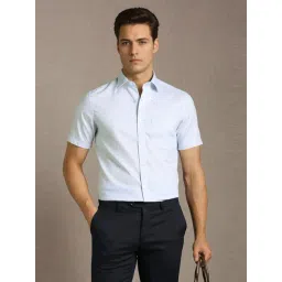 Louis Philippe Blue Cotton Regular Fit Shirt-picture-17
