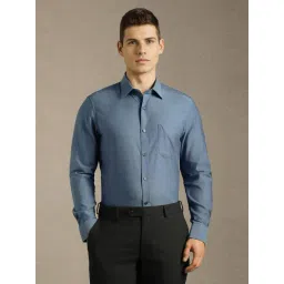 Louis Philippe Blue Cotton Regular Fit Shirt-picture-11