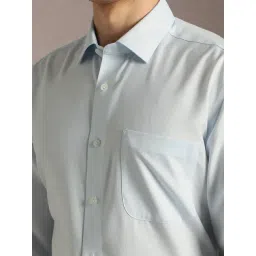 Louis Philippe Blue Cotton Regular Fit Shirt image 4