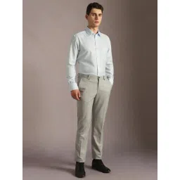 Louis Philippe Blue Cotton Regular Fit Shirt image 5