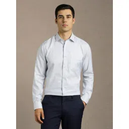 Louis Philippe Blue Cotton Regular Fit Striped Shirt-picture-22
