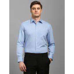 Louis Philippe Blue Cotton Regular Fit Striped Shirt-picture-42