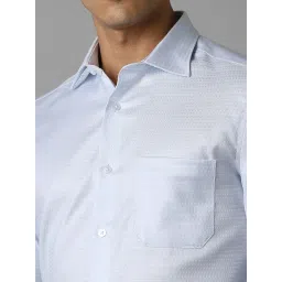 Louis Philippe Blue Cotton Regular Fit Striped Shirt image 4