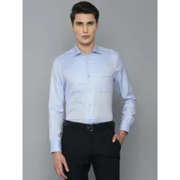 Louis Philippe Blue Cotton Regular Fit Striped Shirts-picture-29