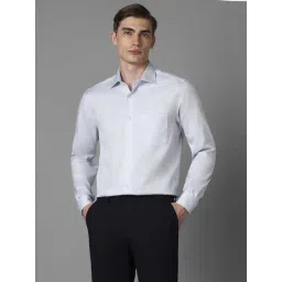 Louis Philippe Blue Cotton Regular Fit Texture Shirt-picture-43