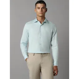 Louis Philippe Blue Cotton Regular Fit Texture Shirt-picture-28