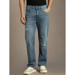 Louis Philippe Blue Cotton Slim Fit Jeans-picture-42