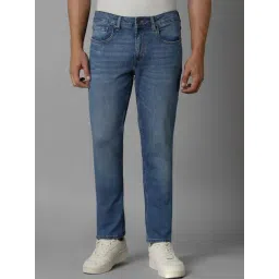 Louis Philippe Blue Cotton Slim Fit Jeans-picture-34