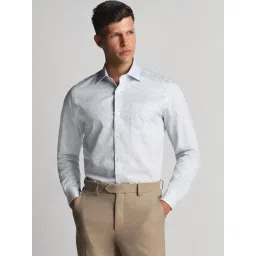 Louis Philippe Blue Cotton Slim Fit Printed Shirt-picture-30