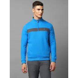 Louis Philippe Blue Regular Fit Colour Block Sweatshirt-picture-36