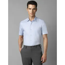 Louis Philippe Blue Regular Fit Texture Shirt-picture-10