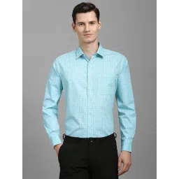 Louis Philippe Blue Slim Fit Checks Shirt-picture-16