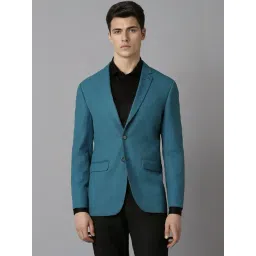 Louis Philippe Blue Slim Fit Texture Blazer-picture-19