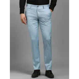 Louis Philippe Blue Slim Fit Texture Trousers-picture-28