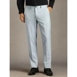 Louis Philippe Blue Slim Fit Texture Trousers-picture-32