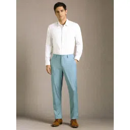 Louis Philippe Blue Slim Fit Trousers image 5