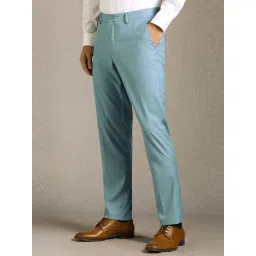 Louis Philippe Blue Slim Fit Trousers image 3