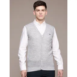 Louis Philippe Brand-Logo Print Knitted Cardigan-picture-25