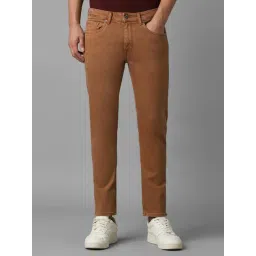 Louis Philippe Brown Cotton Regular Fit Jeans-picture-20