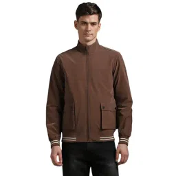 Louis Philippe Brown Cotton Regular Fit Solid Jacket-picture-17