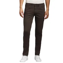 Louis Philippe Brown Cotton Slim Fit Jeans-picture-20