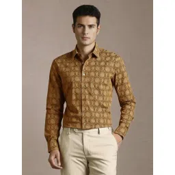 Louis Philippe Brown Cotton Slim Fit Printed Shirt-picture-10