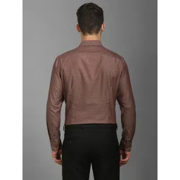 Louis Philippe Brown Cotton Slim Fit Printed Shirt image 2