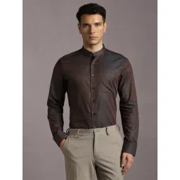 Louis Philippe Brown Cotton Slim Fit Shirt-picture-26