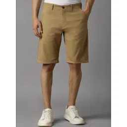 Louis Philippe Brown Cotton Slim Fit Shorts-picture-20