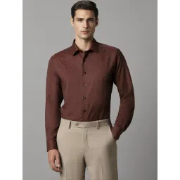 Louis Philippe Brown Cotton Slim Fit Texture Shirt-picture-30