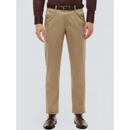 Louis Philippe Brown Cotton Slim Fit Trousers-picture-29