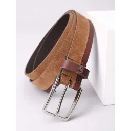 Louis Philippe Brown Leather Casual Belt-picture-15