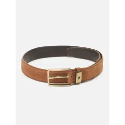Louis Philippe Brown Leather Waist Belt for Men-picture-26