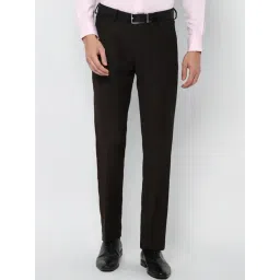 Louis Philippe Brown Regular Fit Flat front trousers-picture-10