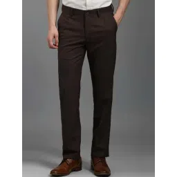 Louis Philippe Brown Slim Fit Checks Trousers-picture-25