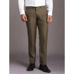 Louis Philippe Brown Slim Fit Texture Trousers-picture-34